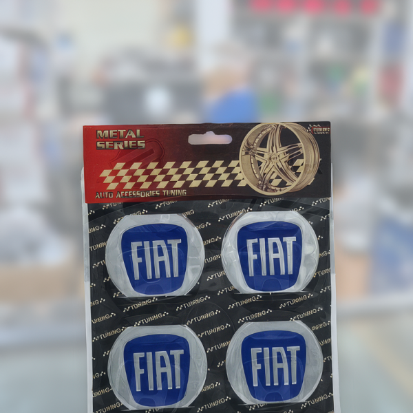Jant göbeği etiketi Fiat 60mm Çap Mavi