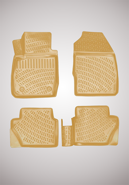 Ford Fiesta 2009-2017 Havuzlu Paspas Bej