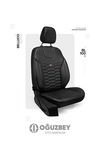 Oto Kılıf ( Deri ) ( Bellucci ) Ticari 2+1 - BL-100-SİYAH-SİYAH