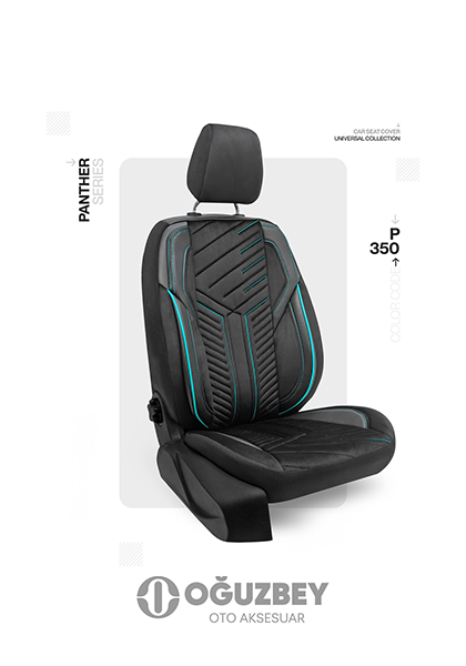 Oto Kılıf ( Orjinal ) ( Panter ) - P-350-SİYAH-TURKUAZ