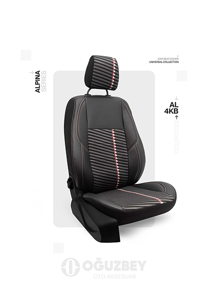 Oto Kılıf ( Alpina ) - Al-4KB-Kırmızı / Beyaz