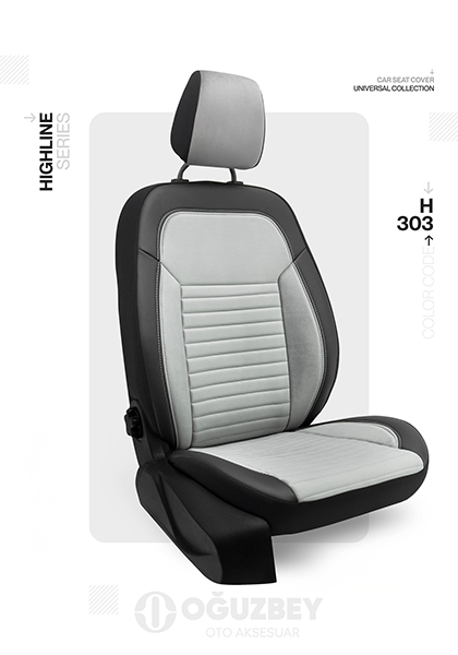 Oto Kılıf ( Highline ) - H-303-BabyFace GRİ - SİYAH