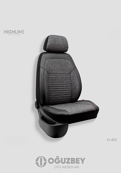 Oto Kılıf ( Highline ) - H-401-Keten FÜME - SİYAH