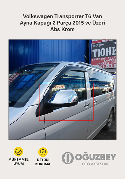 Volkswagen Transporter T6 Van Ayna Kapağı 2 Parça 2015 ve Üzeri Abs Krom