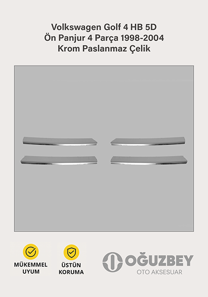 Volkswagen Golf 4 HB 5D Ön Panjur 4 Parça 1998-2004 Krom Paslanmaz Çelik
