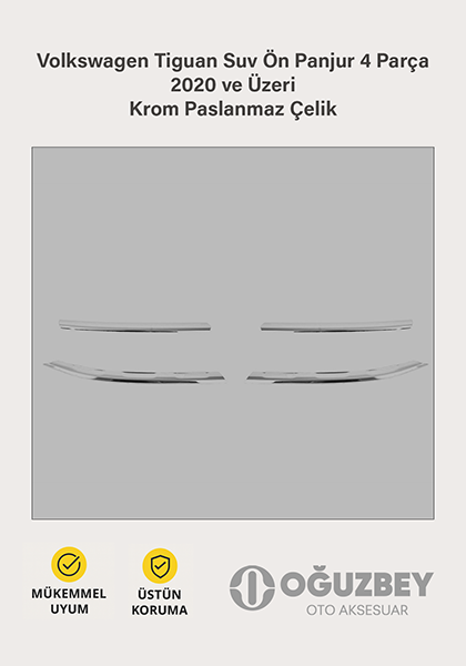 Volkswagen Tiguan Suv Ön Panjur 4 Parça 2020 ve Üzeri Krom Paslanmaz Çelik