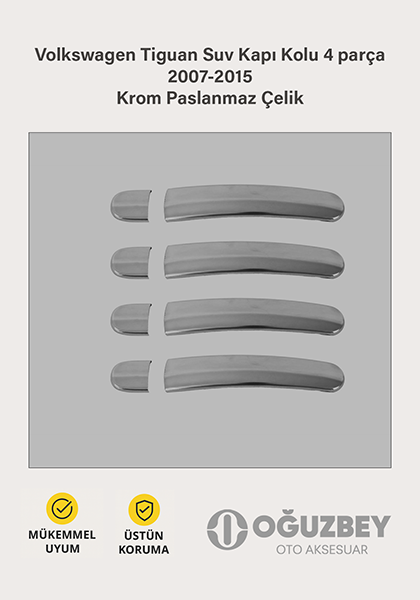 Volkswagen Tiguan Suv Kapı Kolu 4 parça 2007-2015 Krom Paslanmaz Çelik
