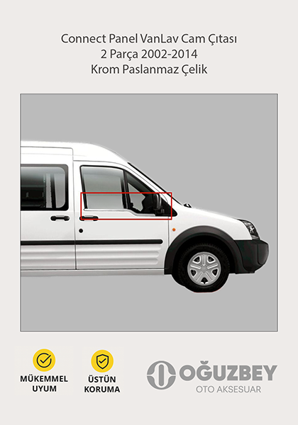 Connect Panel VanLav Cam Çıtası 2 Parça 2002-2014 Krom Paslanmaz Çelik