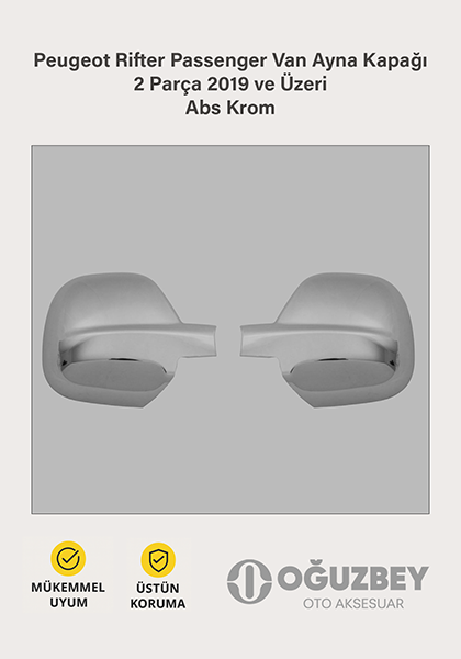Peugeot Rifter Passenger Van Ayna Kapağı 2 Parça 2019 ve Üzeri Abs Krom