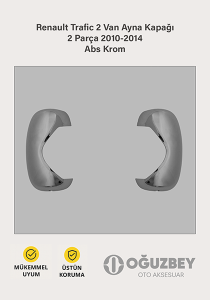 Renault Trafic 2 Van Ayna Kapağı 2 Parça 2010-2014 Abs Krom