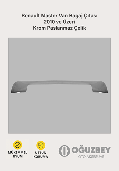 Renault Master Van Bagaj Çıtası 2010 ve Üzeri Krom Paslanmaz Çelik