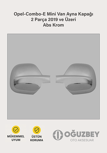 Opel-Combo-E Mini Van Ayna Kapağı 2 Parça 2019 ve Üzeri Abs Krom