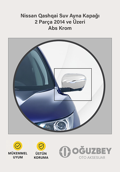 Nissan Qashqai Suv Ayna Kapağı 2 Parça 2014 ve Üzeri Abs Krom