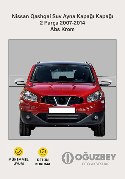 Nissan Qashqai Suv Ayna Kapağı Kapağı 2 Parça 2007-2014 Abs Krom