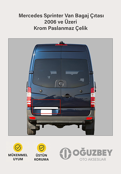 Mercedes Sprinter Van Bagaj Çıtası 2006 ve Üzeri Krom Paslanmaz Çelik