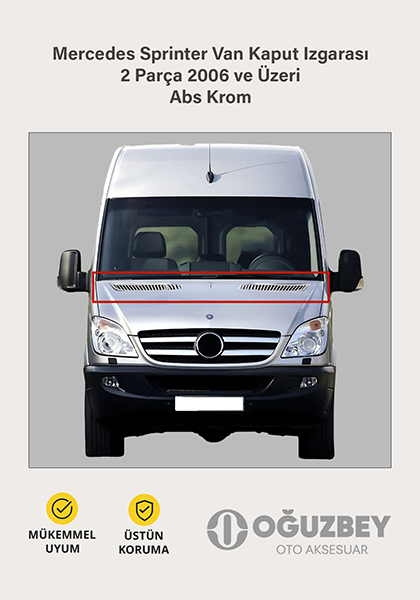Mercedes Sprinter Van Kaput Izgarası 2 Parça 2006 ve Üzeri Abs Krom