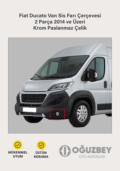 Fiat Ducato Van Sis Farı Çerçevesi 2 Parça 2014 ve Üzeri Krom Paslanmaz Çelik