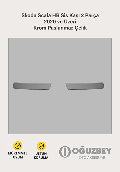 Skoda Scala HB Sis Kaşı 2 Parça 2020 ve Üzeri Krom Paslanmaz Çelik