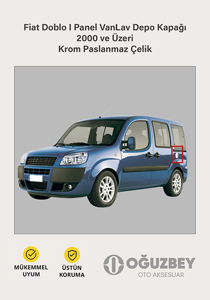 Fiat Doblo I Panel VanLav Depo Kapağı 2000 ve Üzeri Krom Paslanmaz Çelik