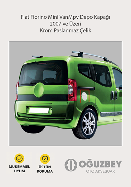 Fiat Fiorino Mini VanMpv Depo Kapağı 2007 ve Üzeri Krom Paslanmaz Çelik